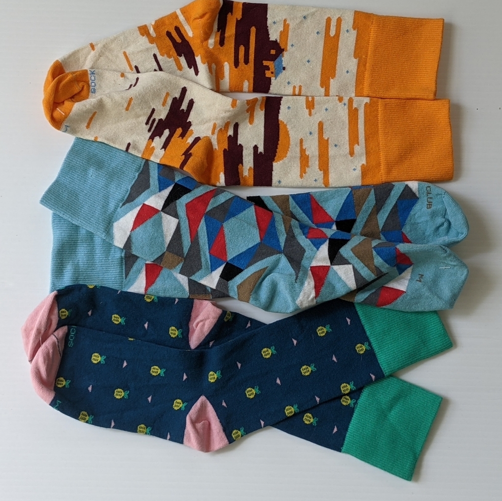 (3) Pairs of New Sock Club Socks | Unisex Sz- Med